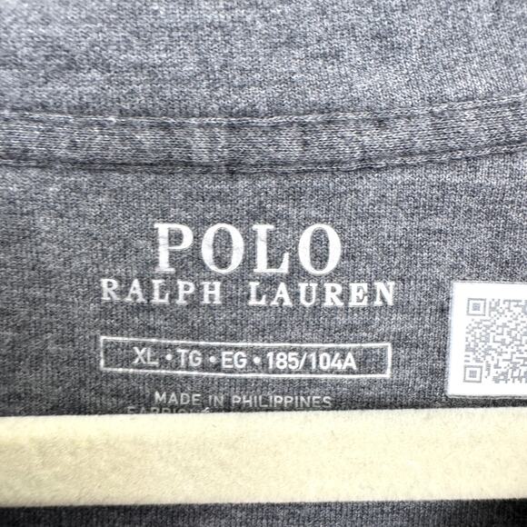 Polo Ralph Lauren Mens Pullover Knit Long Sleeve Top Stripes Cotton Blend Gray - Picture 2 of 7